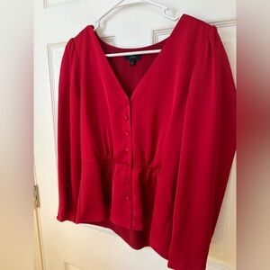 J crew holiday red satin peplum